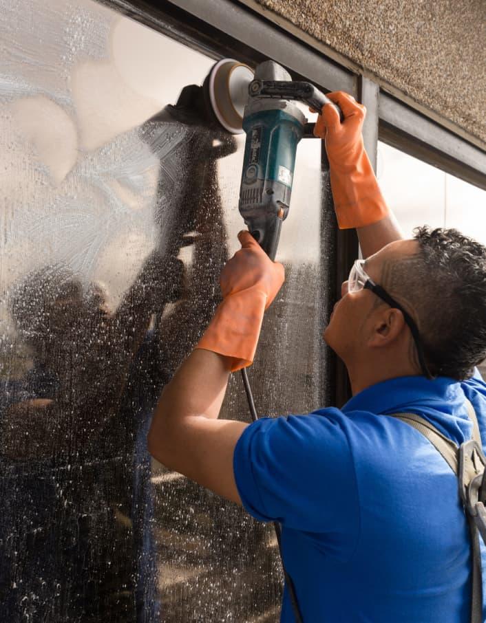 commercial window cleaning service glass restoration